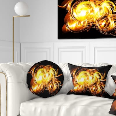 Designart 'Abstract Fractal Fire on Black' Abstract Throw Pillow