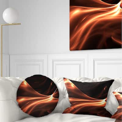 Designart 'Brown Abstract Warm Fractal Design' Abstract Throw Pillow