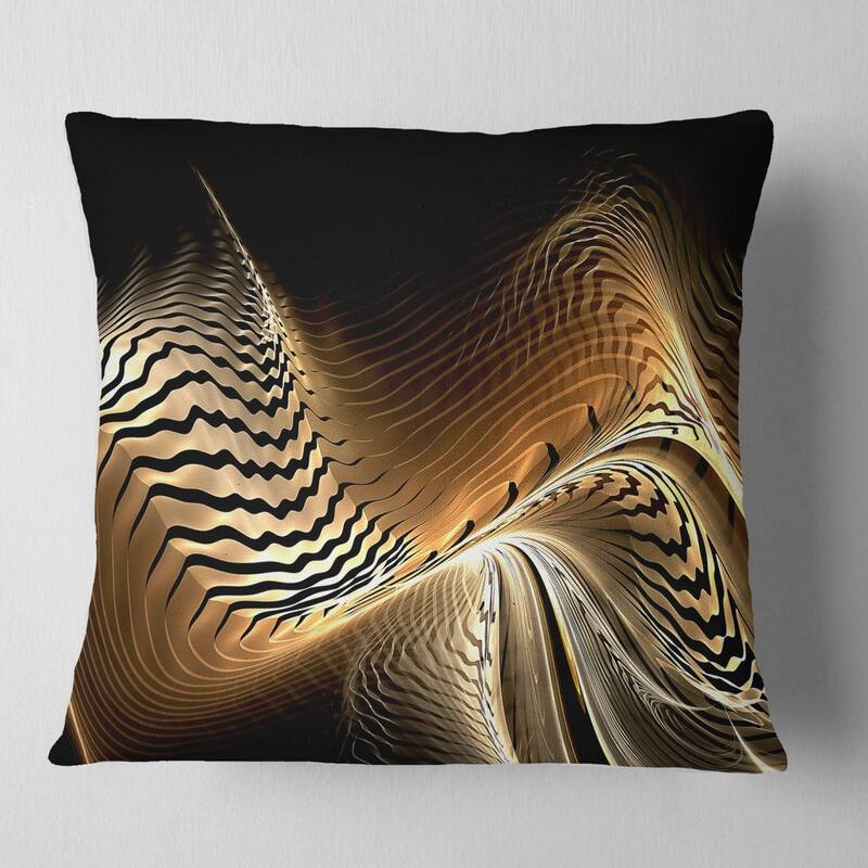 Designart 'Brown Black Abstract Fractal Design' Abstract Throw Pillow