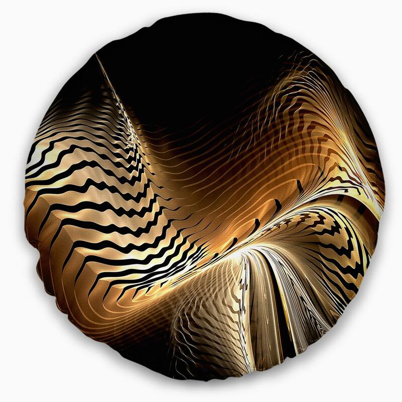 Designart 'Brown Black Abstract Fractal Design' Abstract Throw Pillow
