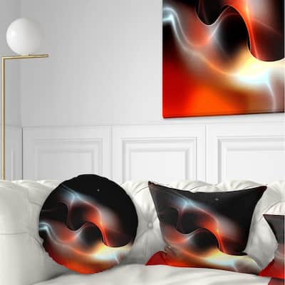Designart 'Red Black Abstract Warm Fractal Design' Abstract Throw Pillow