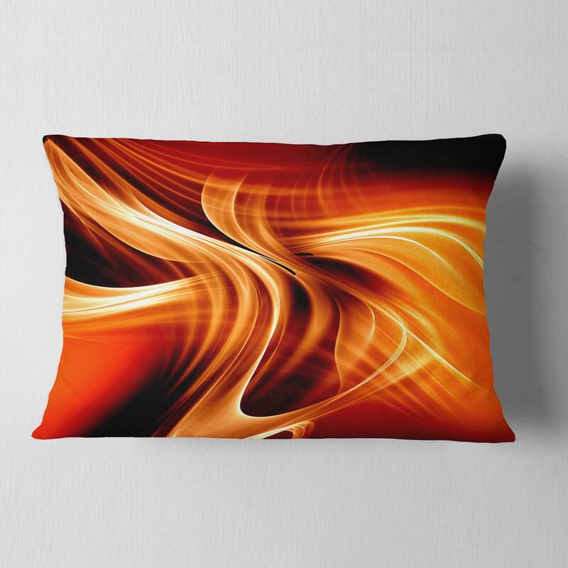 Designart 'Orange Abstract Warm Fractal Design' Abstract Throw Pillow