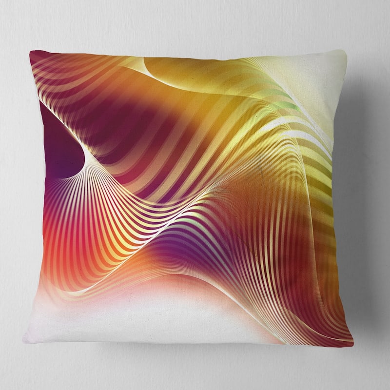 Designart 'Yellow Abstract Warm Fractal Design' Abstract Throw Pillow