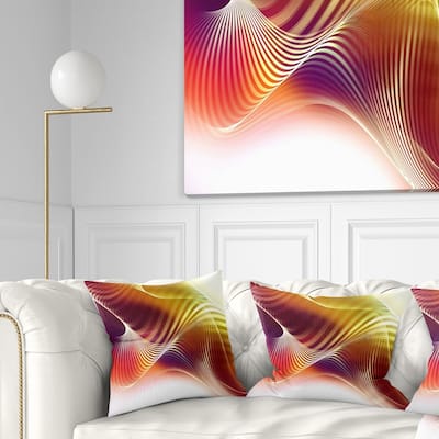 Designart 'Yellow Abstract Warm Fractal Design' Abstract Throw Pillow