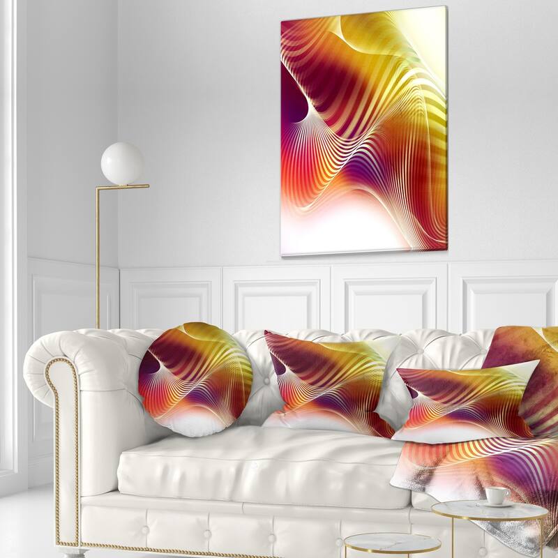 Designart 'Yellow Abstract Warm Fractal Design' Abstract Throw Pillow