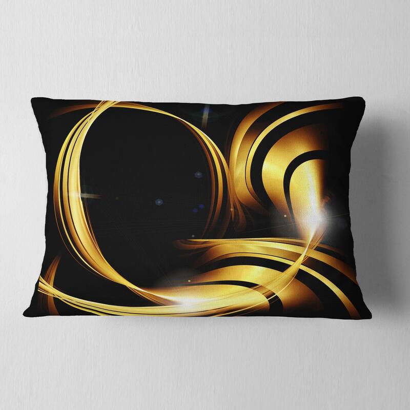 Designart 'Golden Abstract Warm Fractal Design' Abstract Throw Pillow