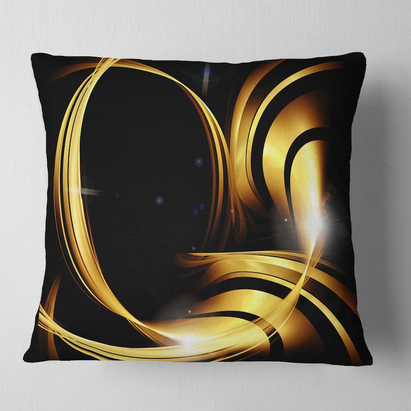 Designart 'Golden Abstract Warm Fractal Design' Abstract Throw Pillow