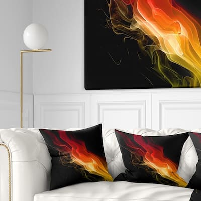 Designart 'Yellow Red 3d Abstract Waves' Contemporary Abstract Throw Pillow