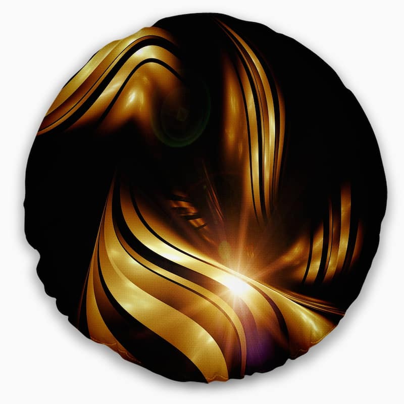 Designart 'Abstract Gold Fractal Background' Contemporary Abstract Throw Pillow