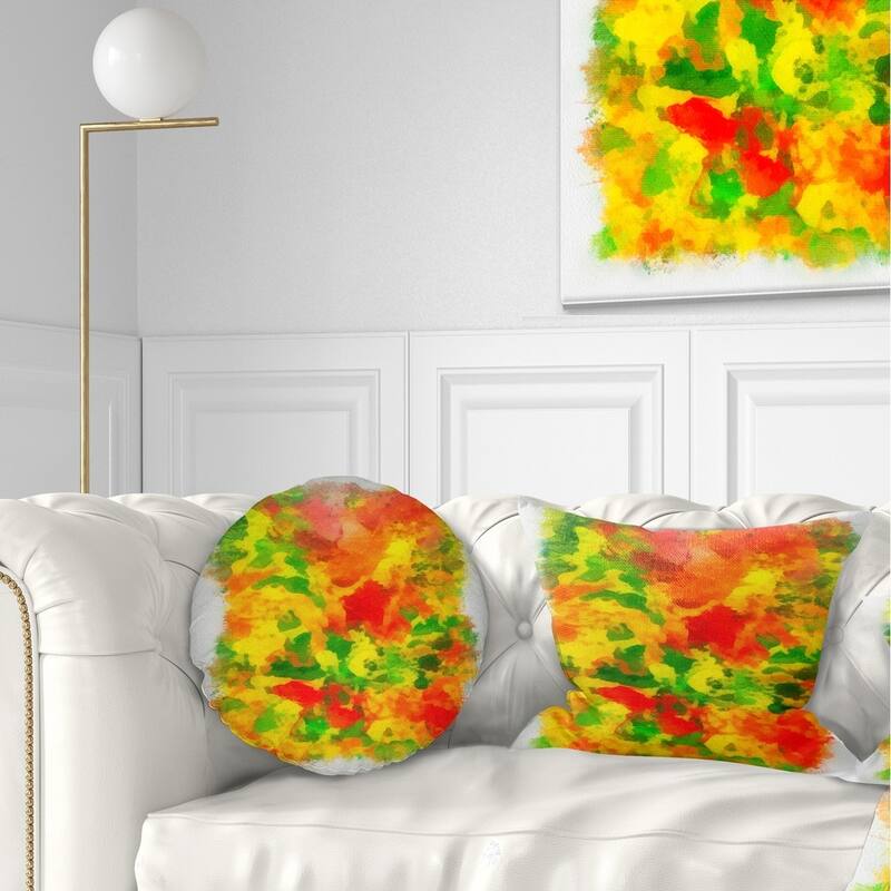 Designart 'Colorful Hand drawn Floral Background' Flower Throw Pillow - Rectangle - 12 in. x 20 in. - Medium
