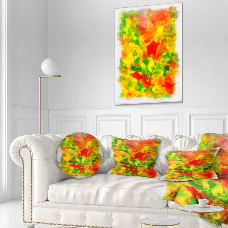 Designart 'Colorful Hand drawn Floral Background' Flower Throw Pillow