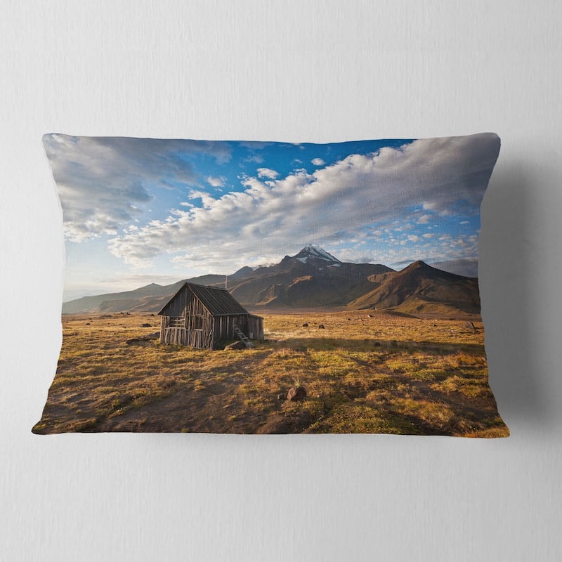 Designart 'Old House on Kamchatka Island' Landscape Printed Throw Pillow