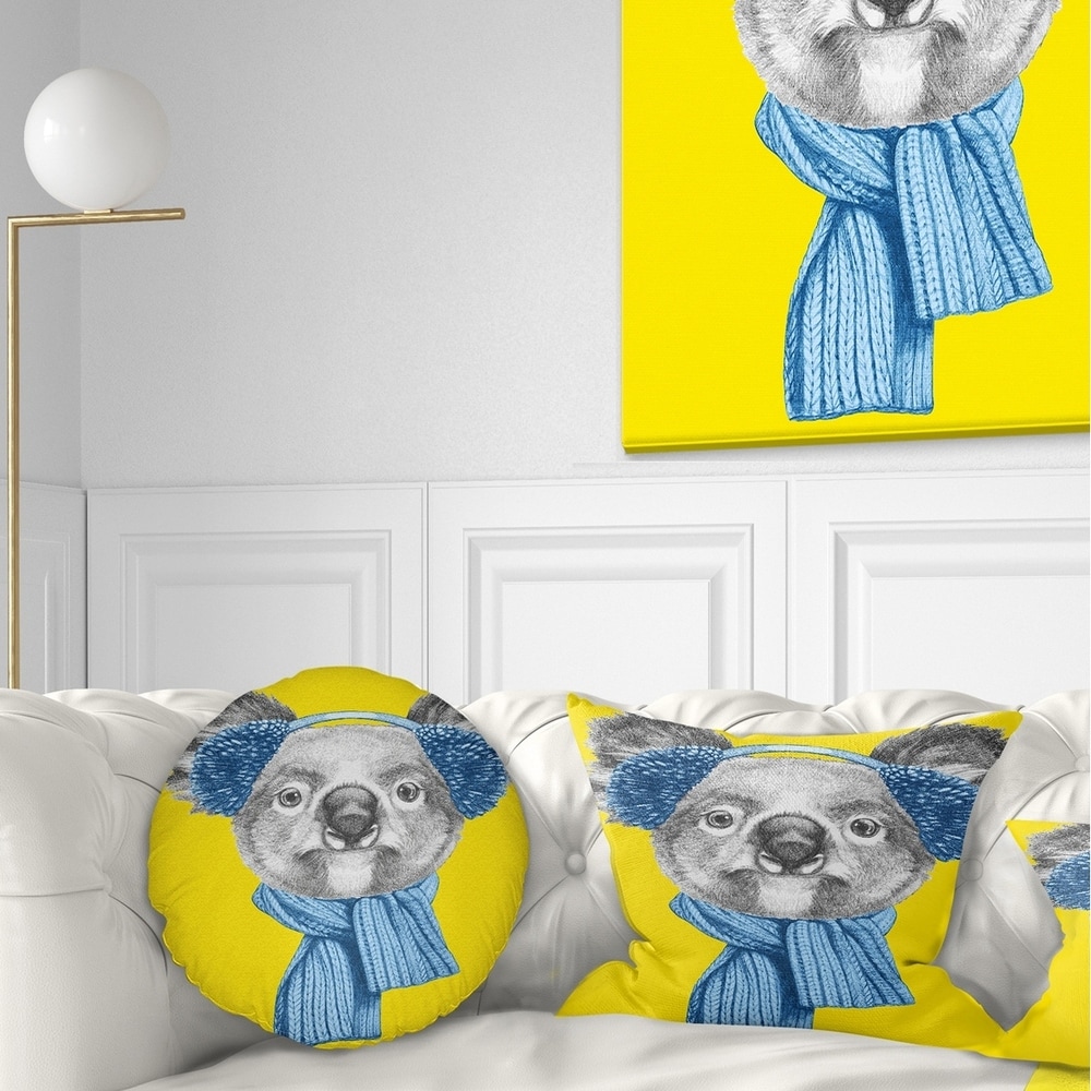 Designart Large Sled Dogs Relaxing - Animal Throw Pillow - 18x18 