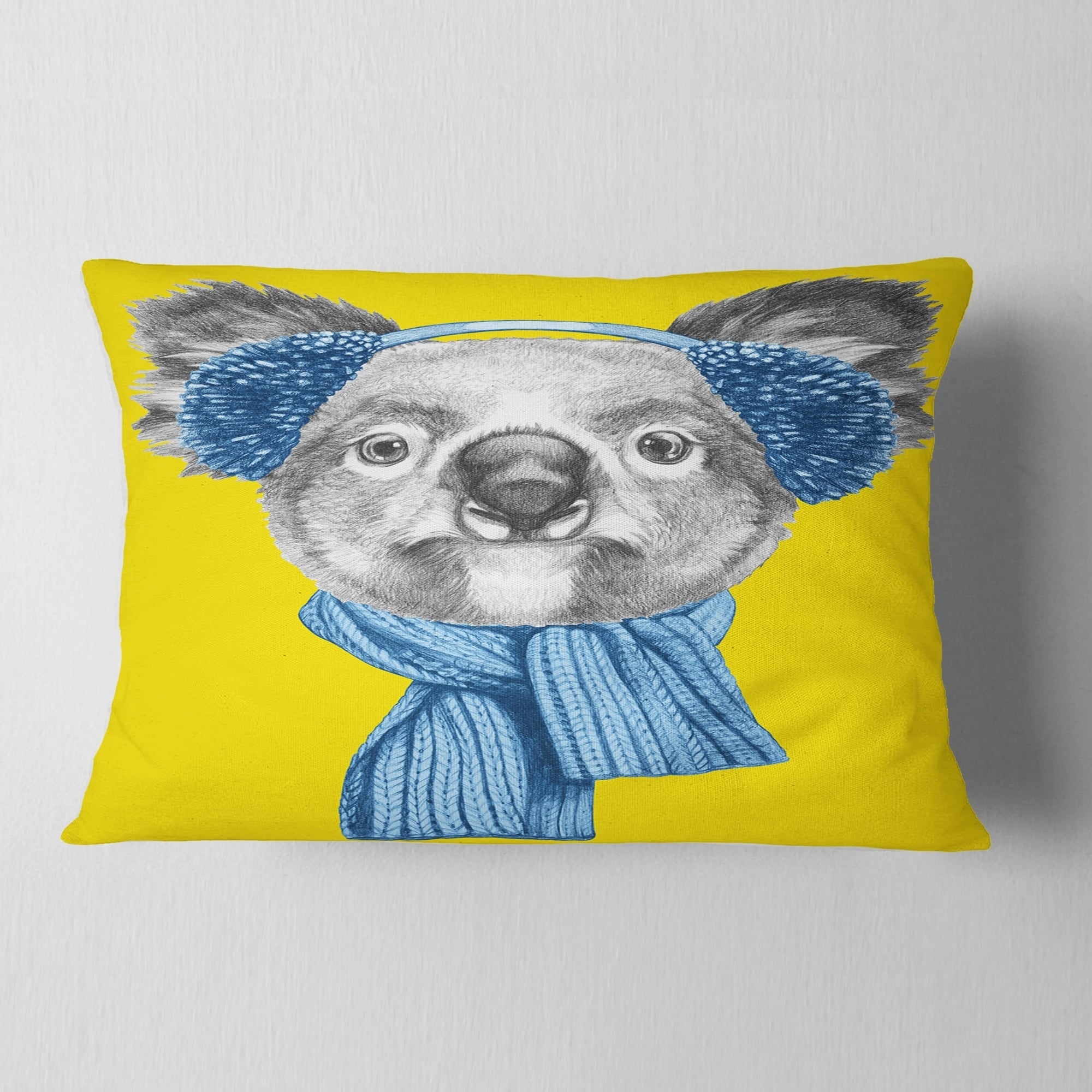 Designart CU14518-26-26 Koala Double Exposure Illustration Animal Cushion Cover for Living Room in x 26 in Sofa Throw Pillow 26 in