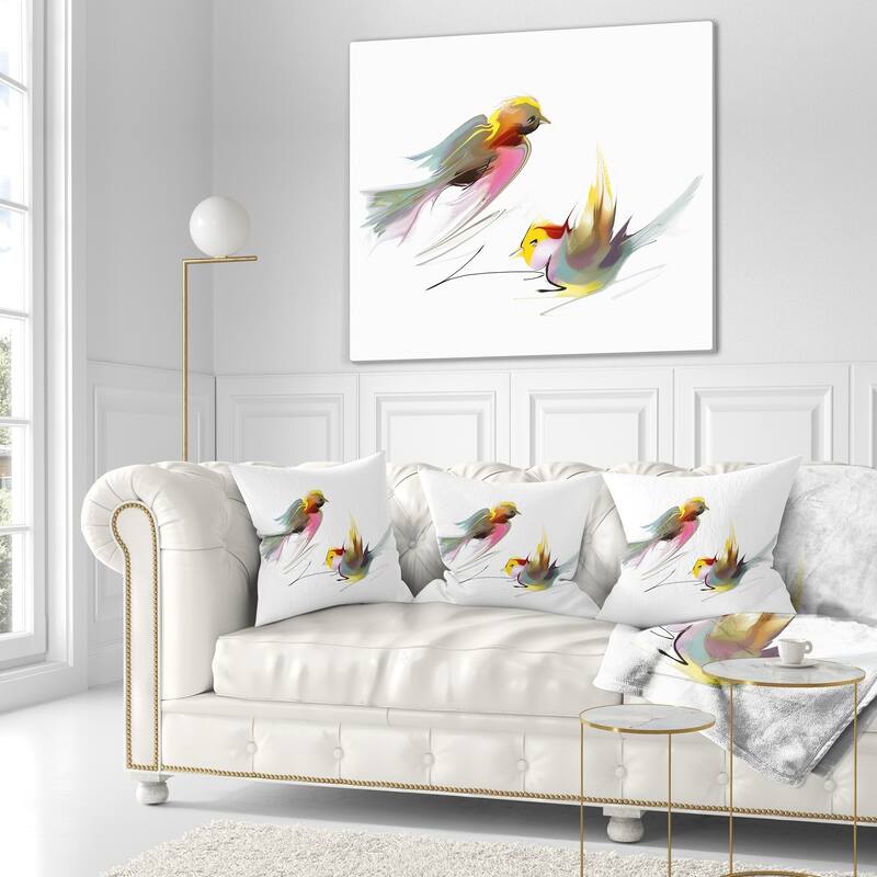 Designart 'Flying Birds Illustration' Animal Throw Pillow