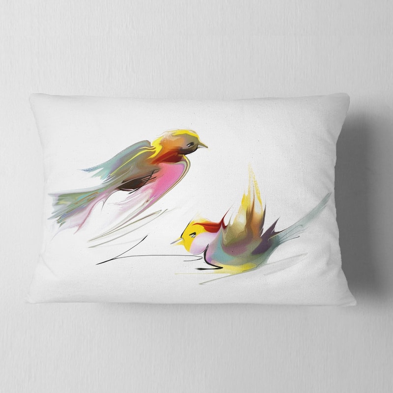 Designart 'Flying Birds Illustration' Animal Throw Pillow