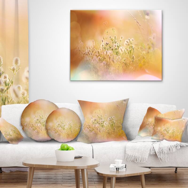 Designart 'Wild Purple Flowers on Light Background' Flower Throw Pillow