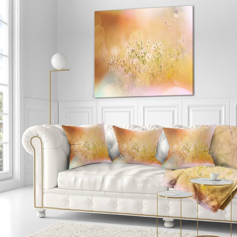 Designart 'Wild Purple Flowers on Light Background' Flower Throw Pillow