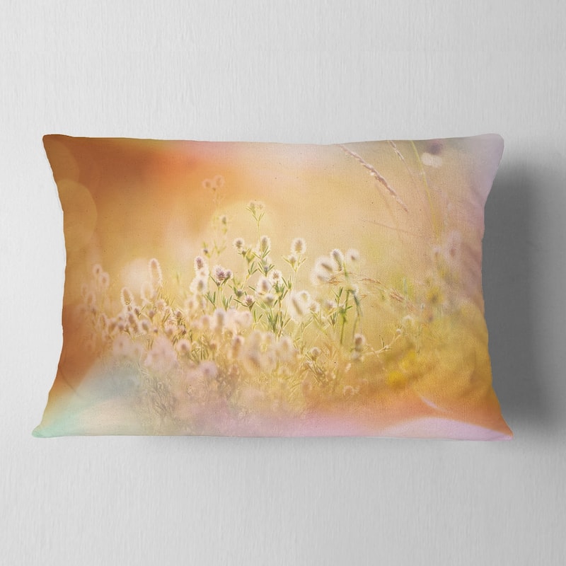 Designart 'Wild Purple Flowers on Light Background' Flower Throw Pillow