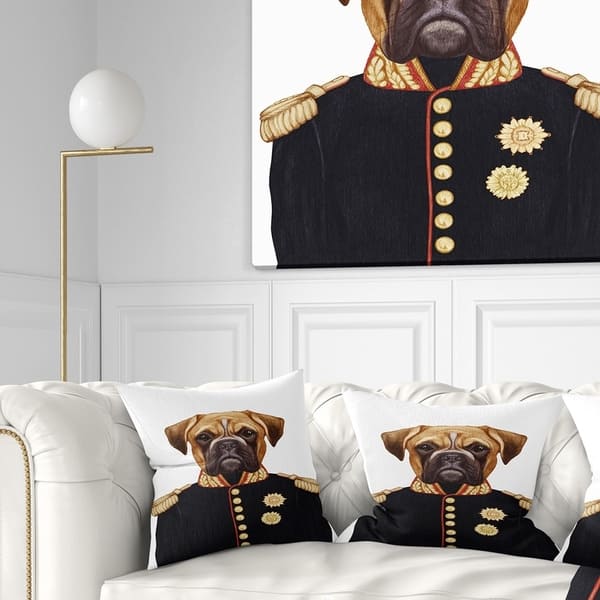 Shop Designart Funny Boxer Dog In Military Uniform Animal Throw