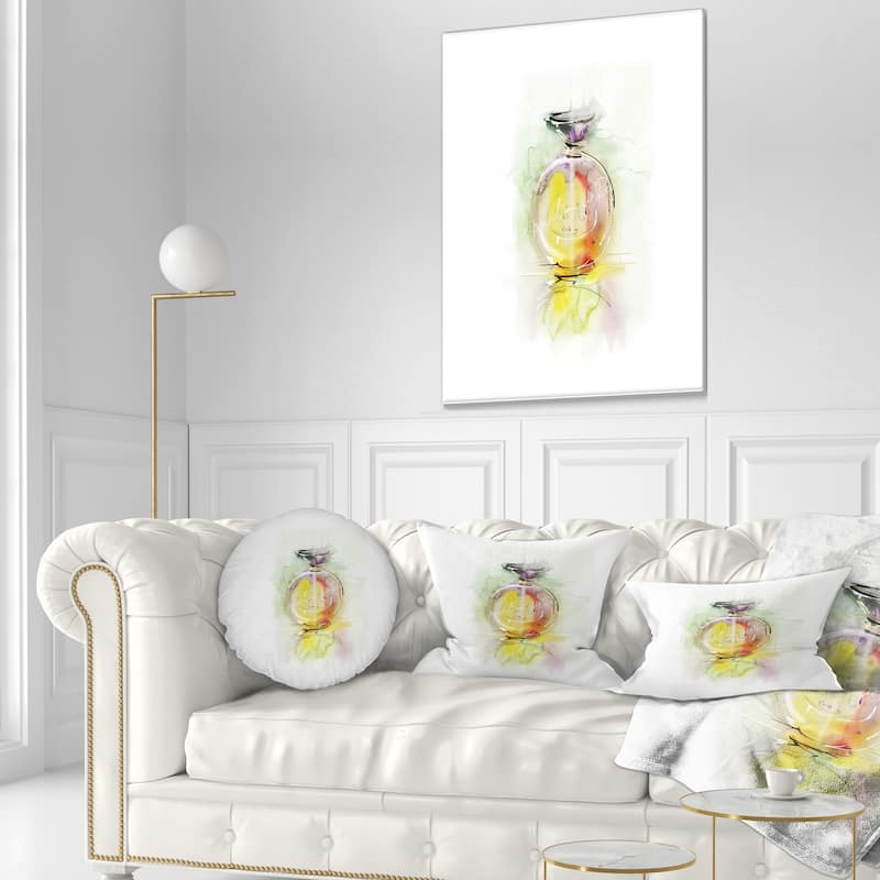 Designart 'Perfume Bottle Watercolor' Animal Throw Pillow