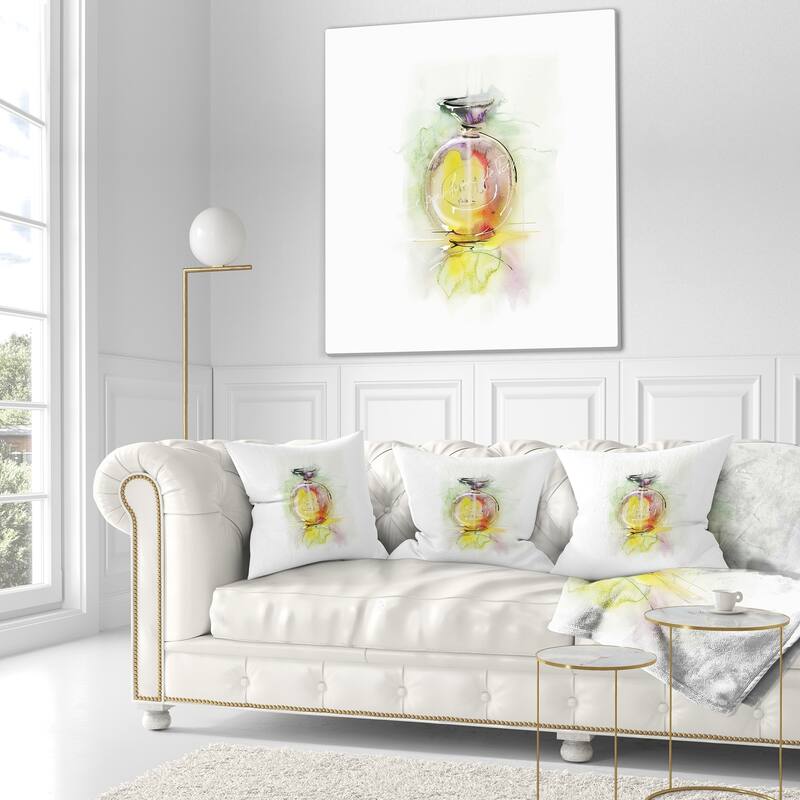 Designart 'Perfume Bottle Watercolor' Animal Throw Pillow
