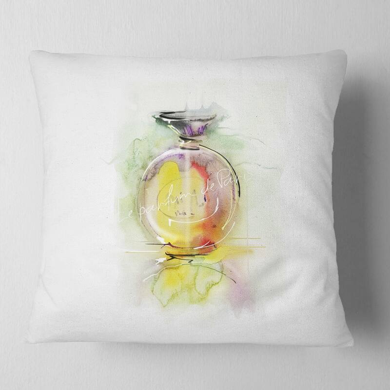 Designart 'Perfume Bottle Watercolor' Animal Throw Pillow