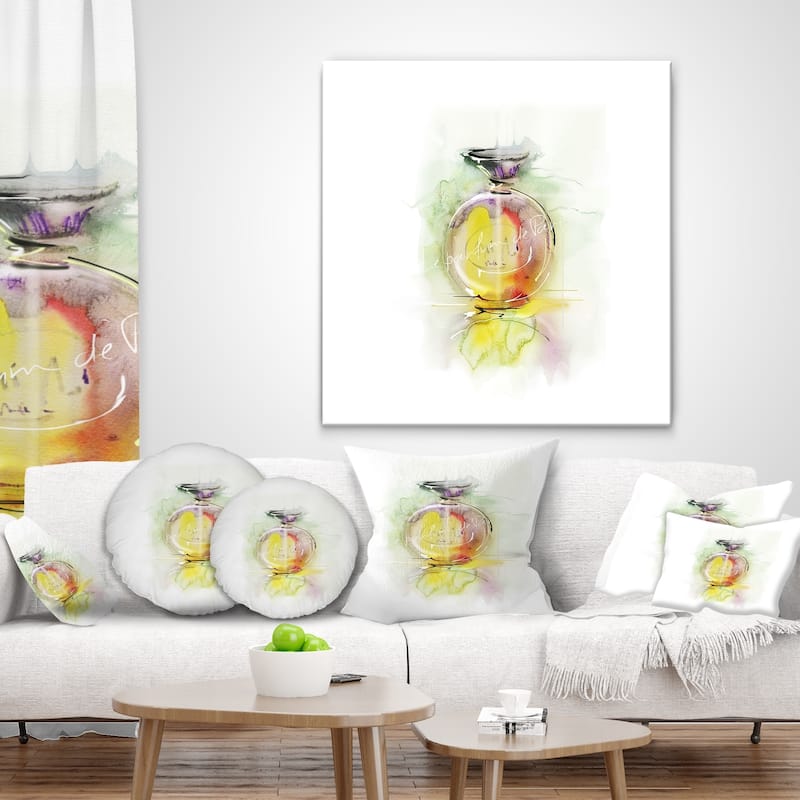 Designart 'Perfume Bottle Watercolor' Animal Throw Pillow
