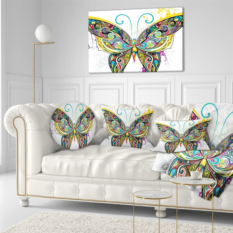 Designart 'Openwork Butterfly' Abstract Throw Pillow