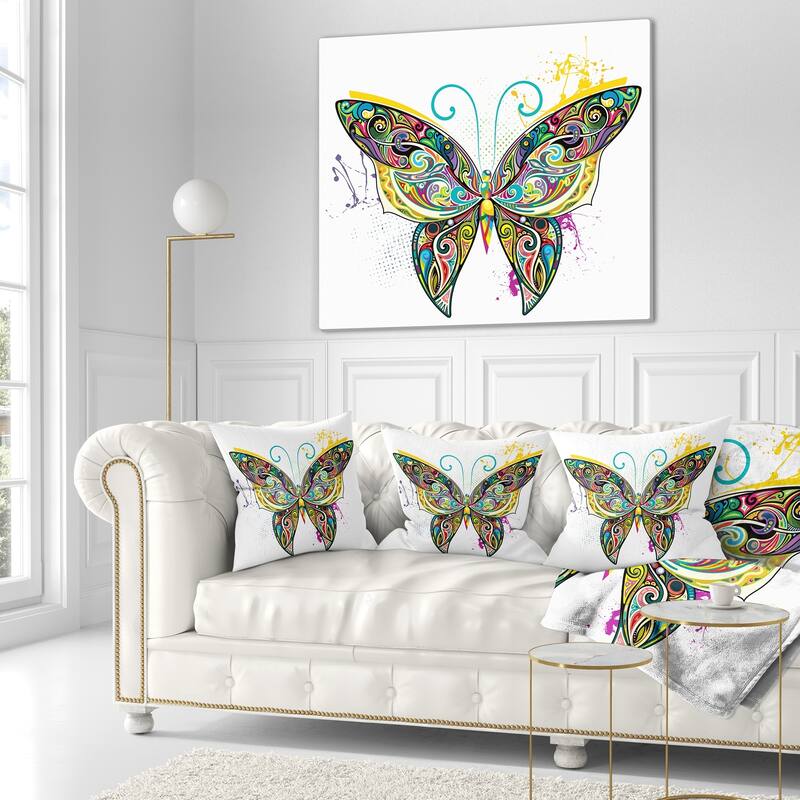 Designart 'Openwork Butterfly' Abstract Throw Pillow