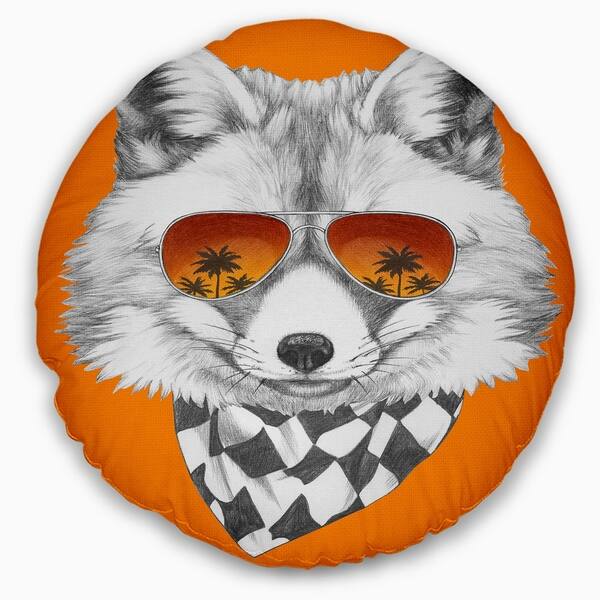 Designart Fox With Mirror And Sunglasses Contemporary Animal Throw Pillow On Sale Overstock 20950726
