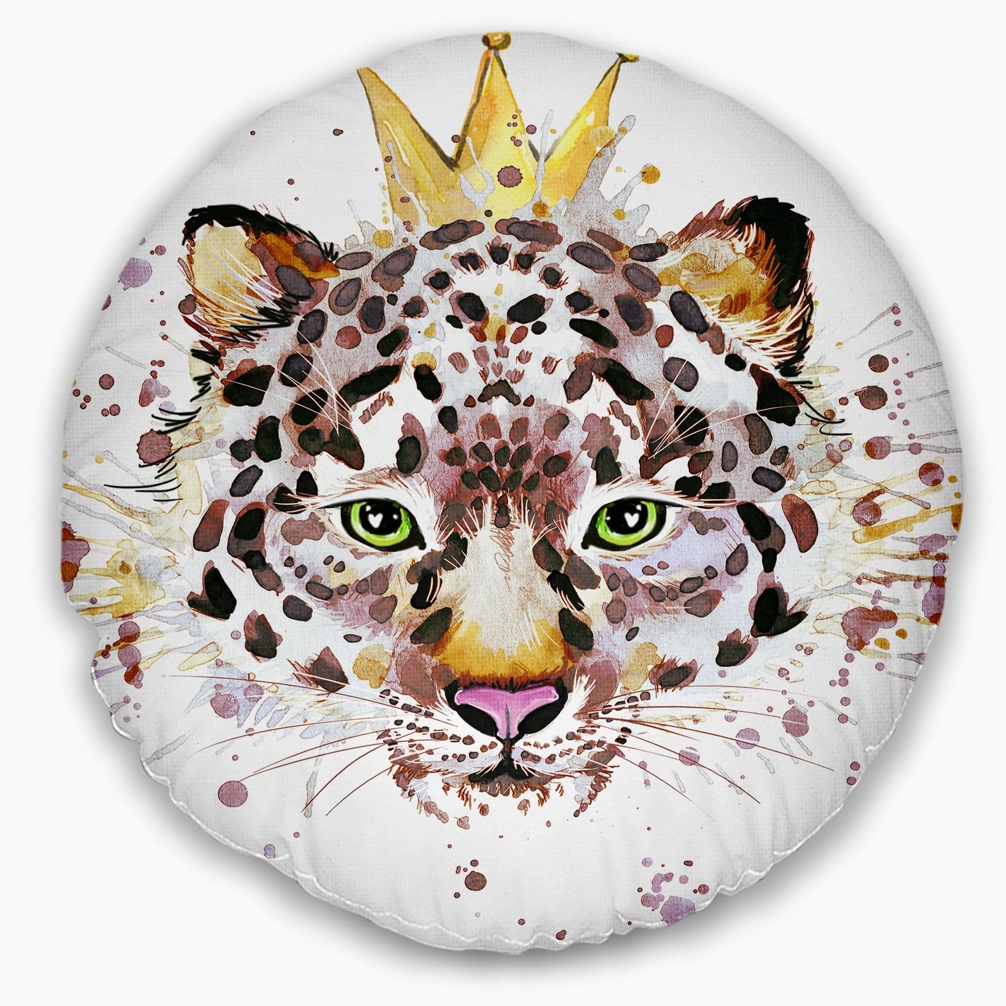 Designart 'Leopard Head with Golden Crown' Contemporary Animal Throw ...