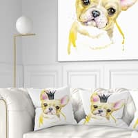 Designart French Bulldog With Black Crown Contemporary Animal Throw Pillow On Sale Overstock 20950743