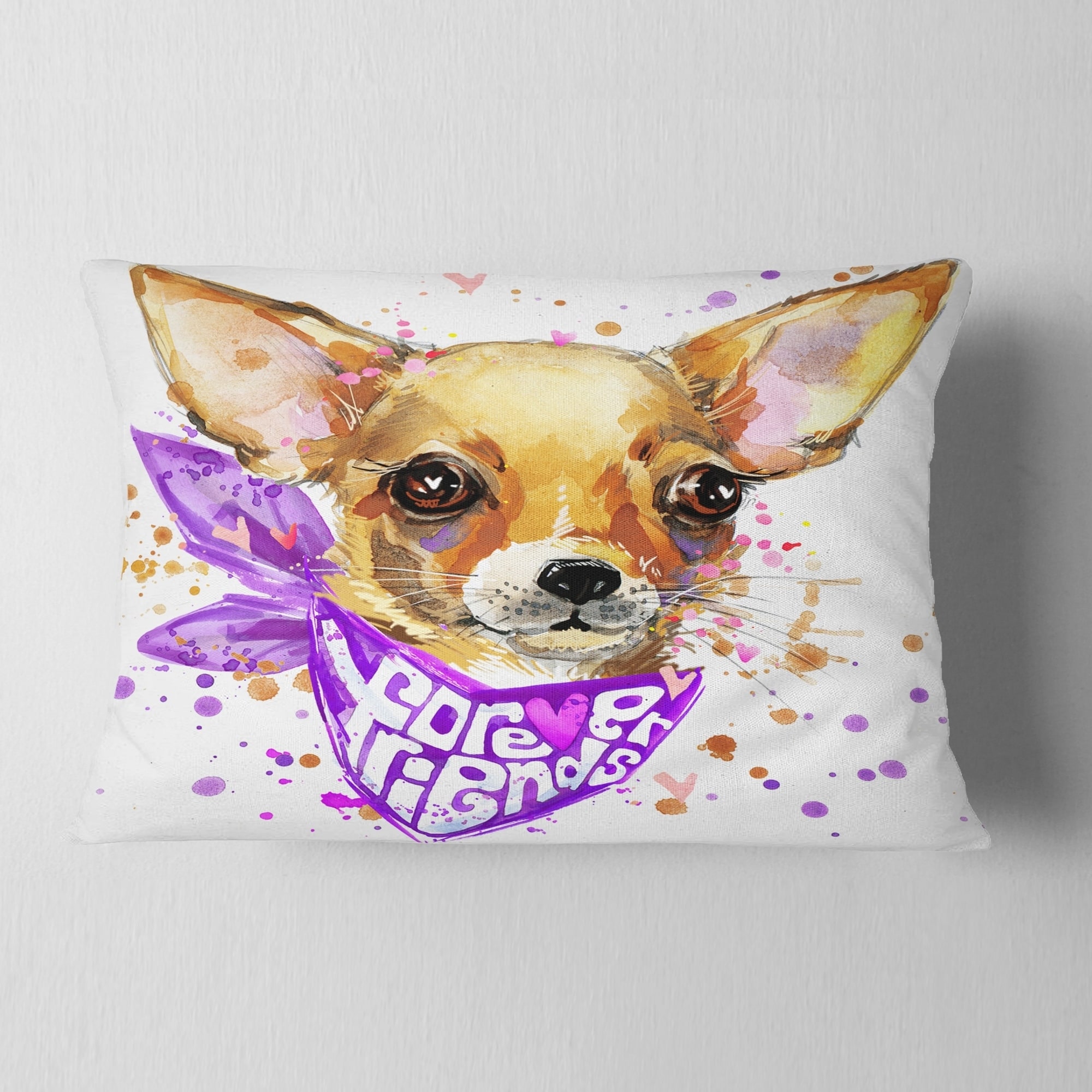Shop For Designart Cute Puppy Dog With Neck Shawl Contemporary Animal Throw Pillow Get Free Shipping On Everything At Overstock Your Online Home Decor Outlet Store Get 5 In Rewards With Club O 20950746