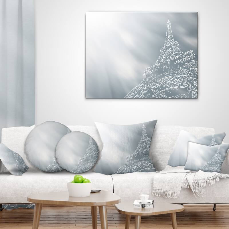 Designart 'Paris Eiffel TowerArt Background' Throw Pillow