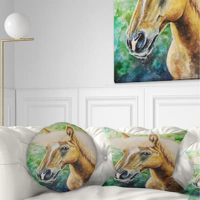 Designart 'Large Hafliner Horse' Abstract Throw Pillow
