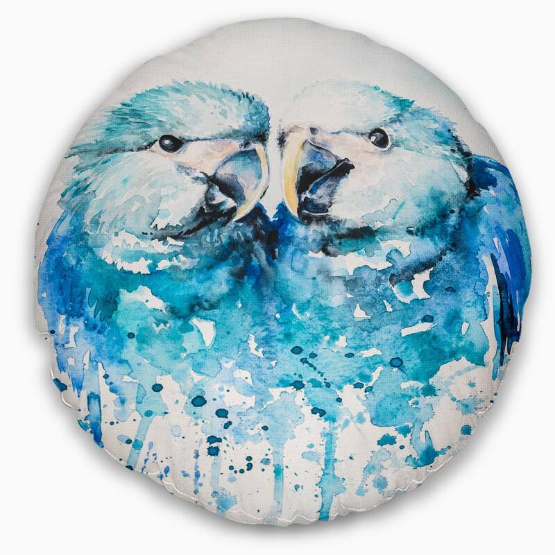 Designart 'Spix s Macaw Watercolor' Abstract Throw Pillow
