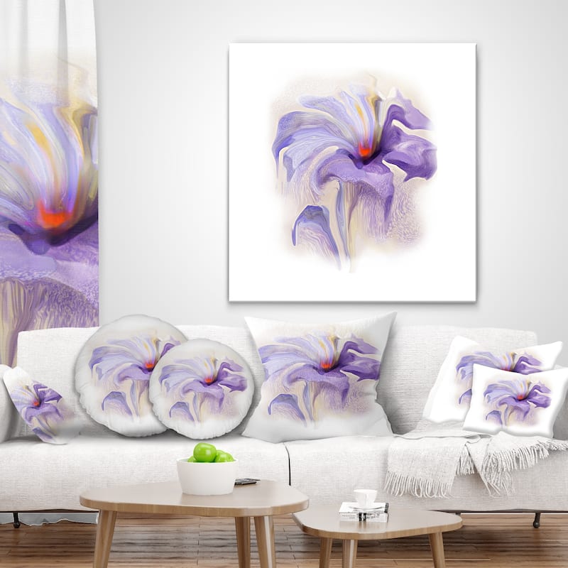 Designart 'Purple Flower Watercolor Illustration' Animal Throw Pillow