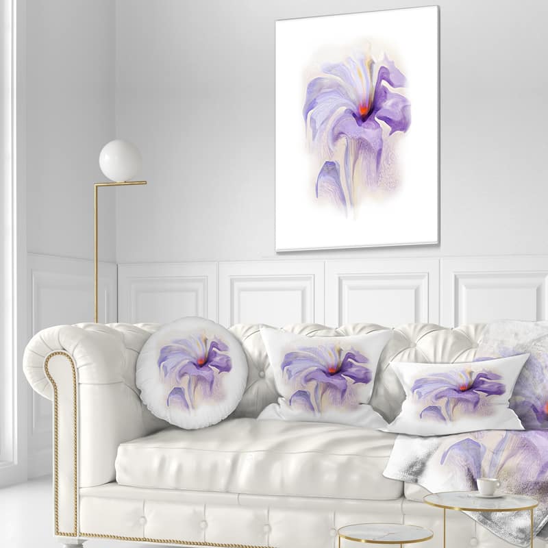 Designart 'Purple Flower Watercolor Illustration' Animal Throw Pillow