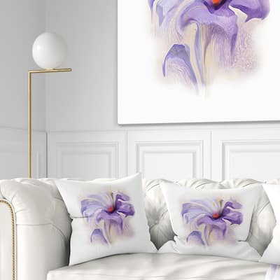 Designart 'Purple Flower Watercolor Illustration' Animal Throw Pillow