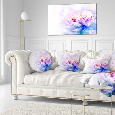 Designart 'Blue Flower Watercolor' Floral Throw Pillow