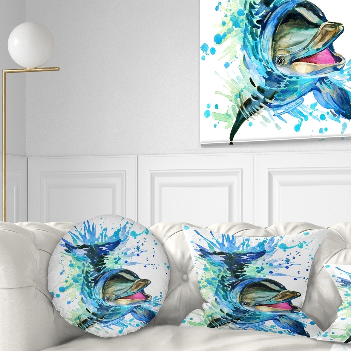 Designart Artistic Watercolor Splash - Abstract Throw Pillow - 18x18, Size: 18 x 18