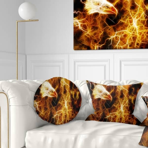 Designart Wolf And Eagle Collage Abstract Throw Pillow Overstock 20950830