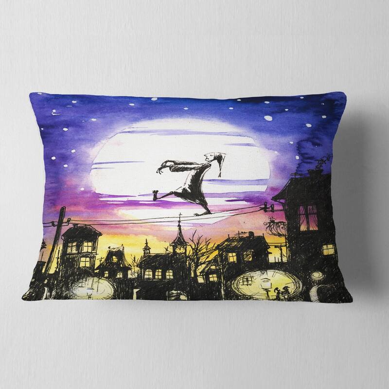 Designart 'Sleepwalker in Moonlight' Abstract Throw Pillow