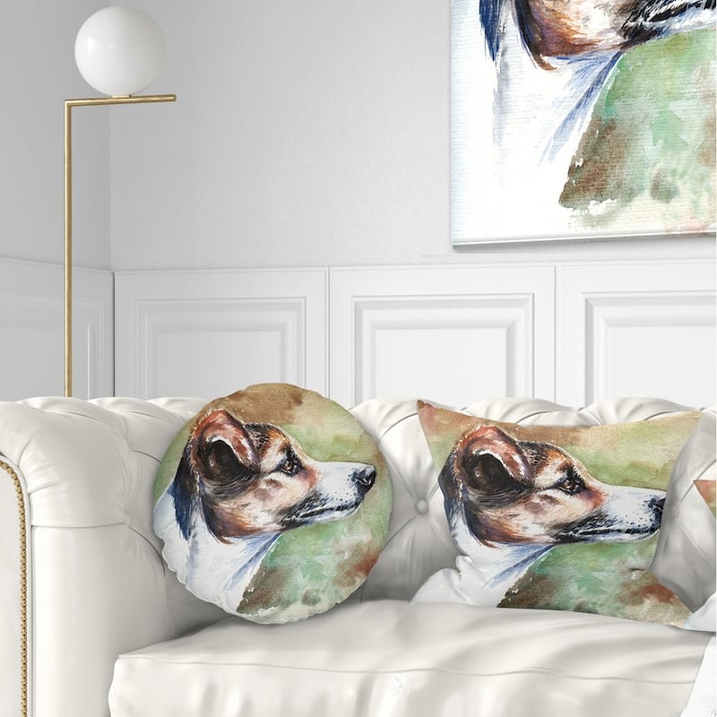 Designart 'Jack Russell Terrier' Animal Throw Pillow - Rectangle - 12 in. x 20 in. - Medium