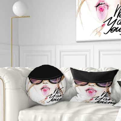 Designart 'We are Young' Modern Portrait Throw Pillow