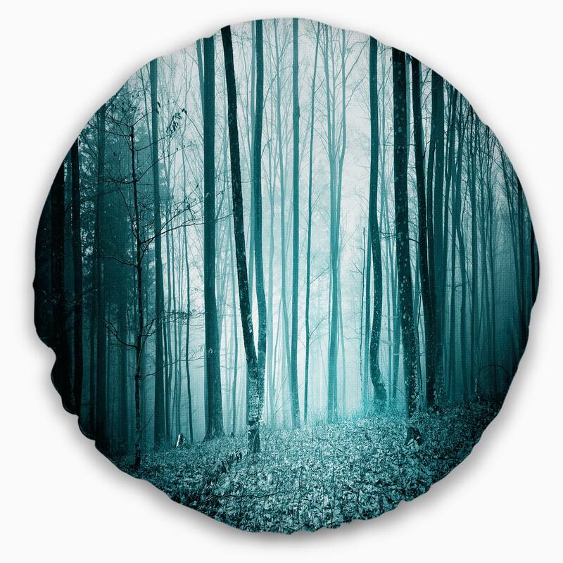 Designart 'Turquoise Colored Magic Forest' Modern Forest Throw Pillow