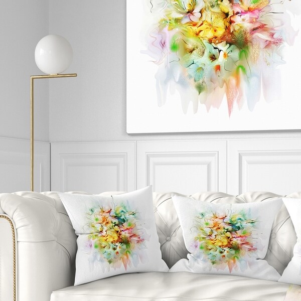 Designart 'Yellow Watercolor Flowers' Floral Throw Pillow - Overstock ...