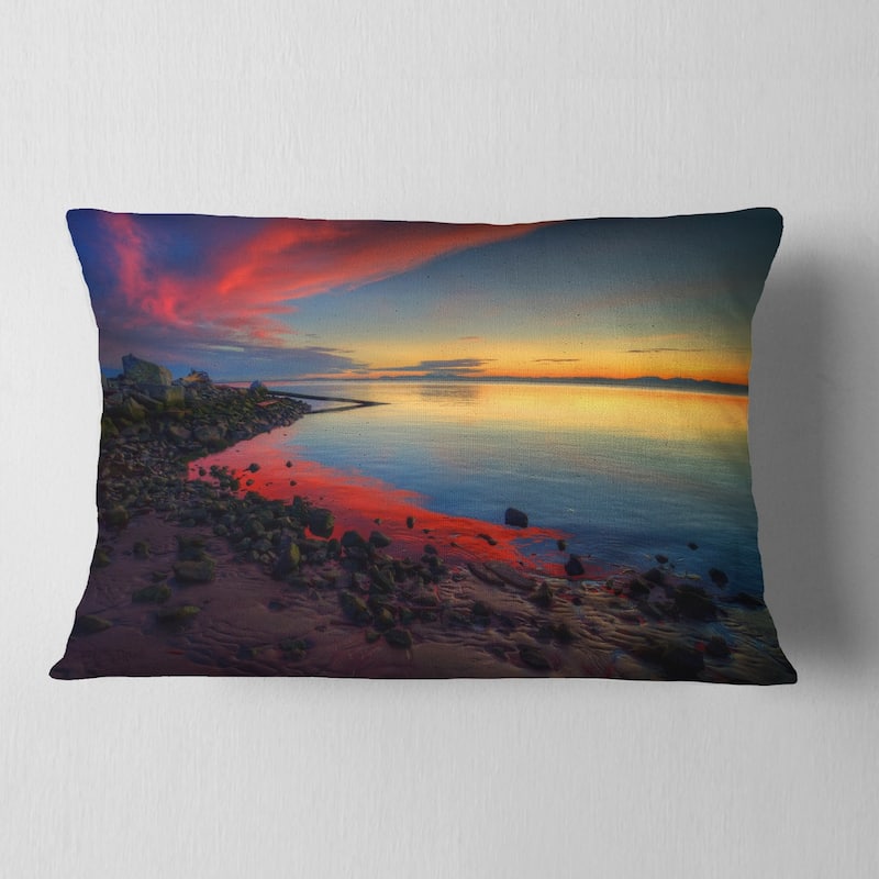 Designart 'Blasts of Color at the Sunset' Seashore Throw Pillow