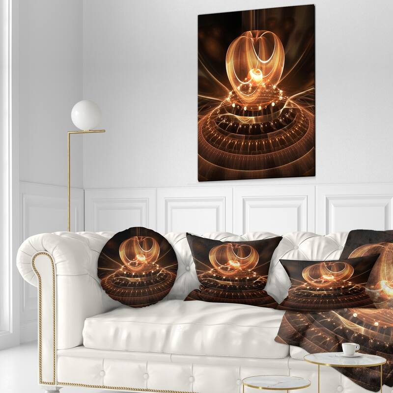 Designart 'Modern Fractal Brown Dom' Abstract Throw Pillow